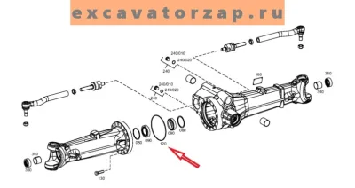 Кольцо уплотнительное T218804 переднего моста экскаватора погрузчика John Deere 315SK