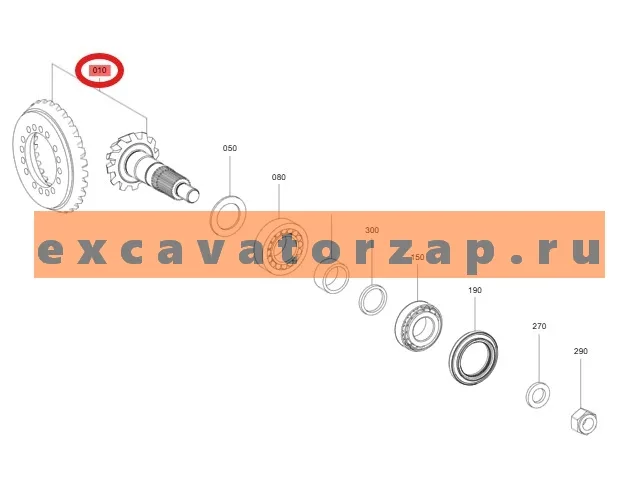 Главная пара АТ400041 (аналог, Турция) переднего моста экскаватора погрузчика JOHN DEERE  325K, 325J