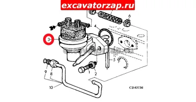 Топливоподкачивающий насос RE502513 (ТУРЦИЯ) фронтального погрузчика John Deere