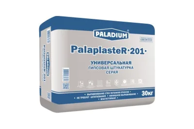 PALADIUM PalaplasteR-201 Палапластер-201 ГИПСОВАЯ ШТУКАТУРКА СЕРАЯ С МИКРОФИБРОЙ 30кг