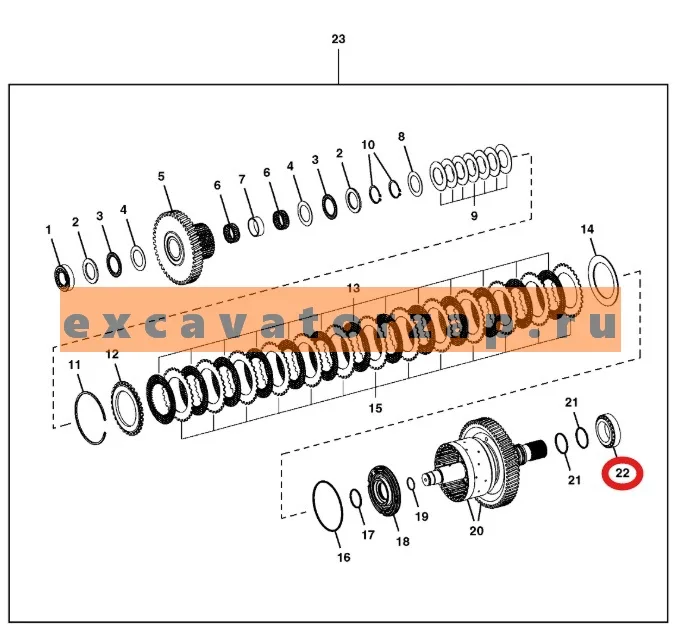 Подшипник AT339914 (аналог, FERSA) муфты КПП экскаватора погрузчика John Deere 315SK, 325J, 325K