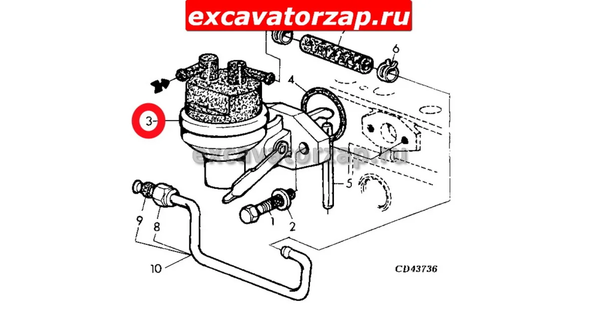 Топливоподкачивающий насос R123273 (ТУРЦИЯ) фронтального погрузчика John Deere