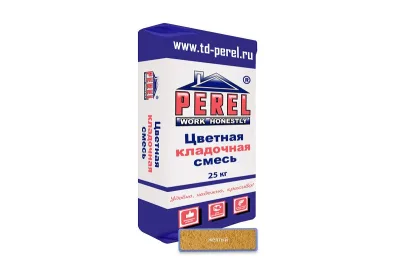 «Perel NL», применяются для кладки кирпича с водопоглощением до 5 %. (Подходит для гиперпрессованного кирпича)цветные кладочные растворы, 0135 желтый