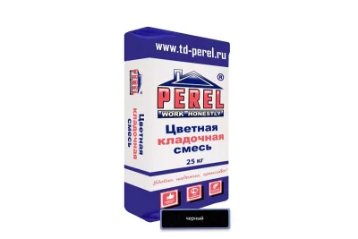 «Perel NL», применяются для кладки кирпича с водопоглощением до 5 %. (Подходит для гиперпрессованного кирпича)цветные кладочные растворы, 0165 черная