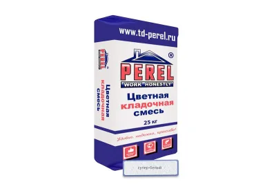 "Perel SL (лето), 25 кг" Цветные кладочные растворы , применяются для кладки кирпича с водопоглощением от 5 до 12 %. 0001 супер-белая