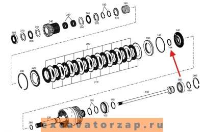 Кольцо круглого сечения O-RING AT258980 муфты КПП экскаватора погрузчика John Deere 315SK, 325J, 325K