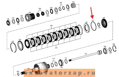 Кольцо круглого сечения O-RING 0634.313.005, 0634313005, 0634-313-005 муфты КПП экскаватора погрузчика John Deere 315SK, 325J, 325K