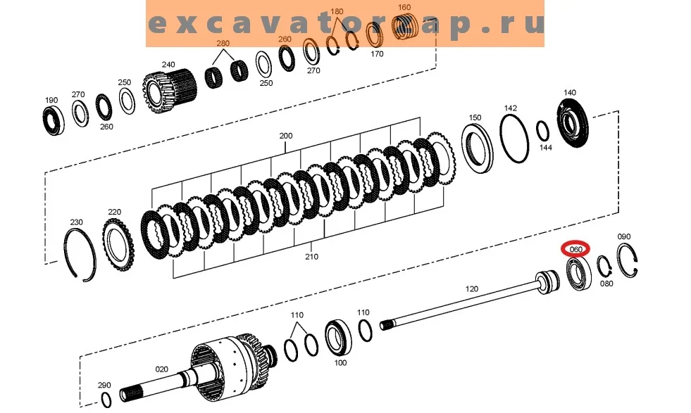 Подшипник AT339899 муфты КПП экскаватора погрузчика John Deere 325J, 325K