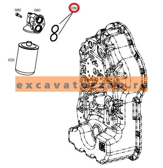 Кольцо уплотнительное O-RING T242467 головы фильтра КПП экскаватора погрузчика John Deere 315SK, 325J, 325K