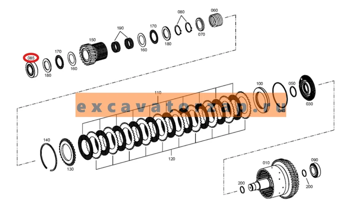 Подшипник AT339917 муфты КПП экскаватора погрузчика John Deere 315SK, 325J, 325K