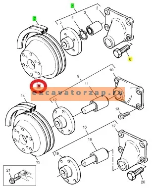 Шкив вентилятора ZUAC-00126 двигателя экскаватора погрузчика Hyundai H940S