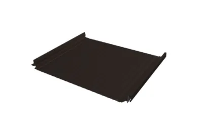 Кликфальц Про Гофр Grand Line 0,5 GreenCoat Pural BT с пленкой на замках RR 32 темно-коричневый (RAL 8019 серо-коричневый)