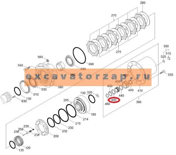 Шайба ZGAQ-01308 моста экскаватора HYUNDAI R170W7, R170W7A, R170W9S, R180W9S, R200W7, R200W7A, R210W-9