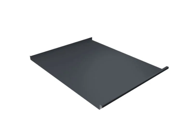 Фальц двойной стоячий  Line Grand Line 0,5 PurPro матовый 275 с пленкой на замках RAL 7024 мокрый асфальт