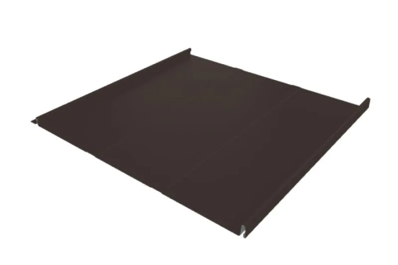 Фальц двойной стоячий  Line Grand Line 0,5 GreenCoat Pural BT с пленкой на замках RR 32 темно-коричневый (RAL 8019 серо-коричневый)