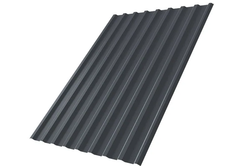 Профнастил С20R Grand Line 0,5 PurLite матовый RAL 7024 мокрый асфальт