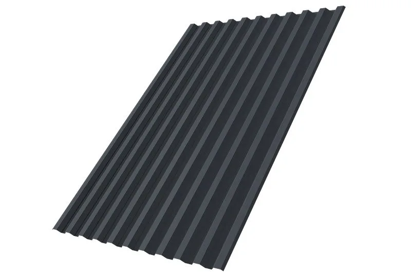 Профнастил С21R Grand Line 0,5 PurLite матовый RAL 7024 мокрый асфальт