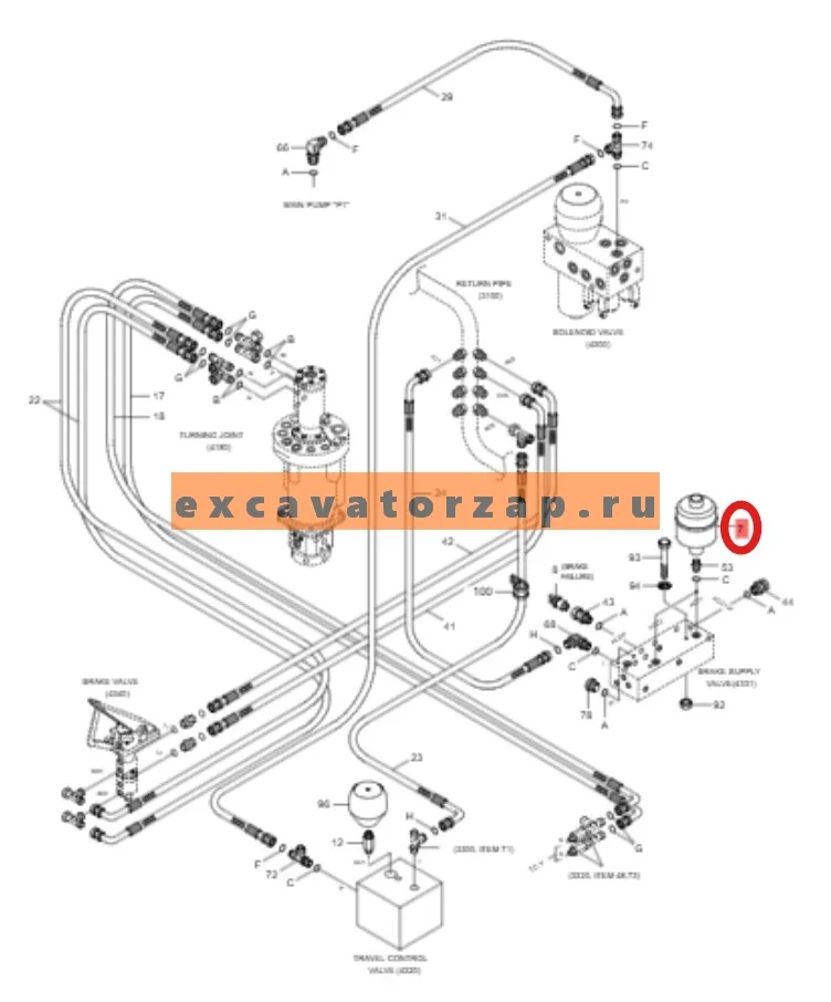 Пневмогидроаккумулятор KBWB-00009 экскаватора HYUNDAI