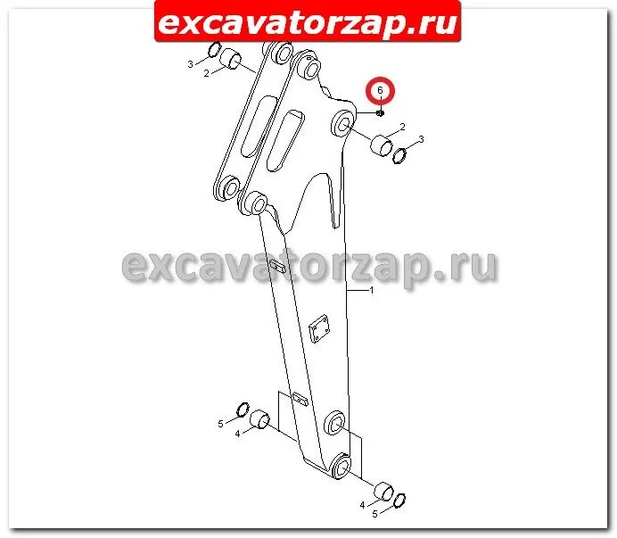 Пресс-масленка, тавотница экскаватора Hyundai S653-810002