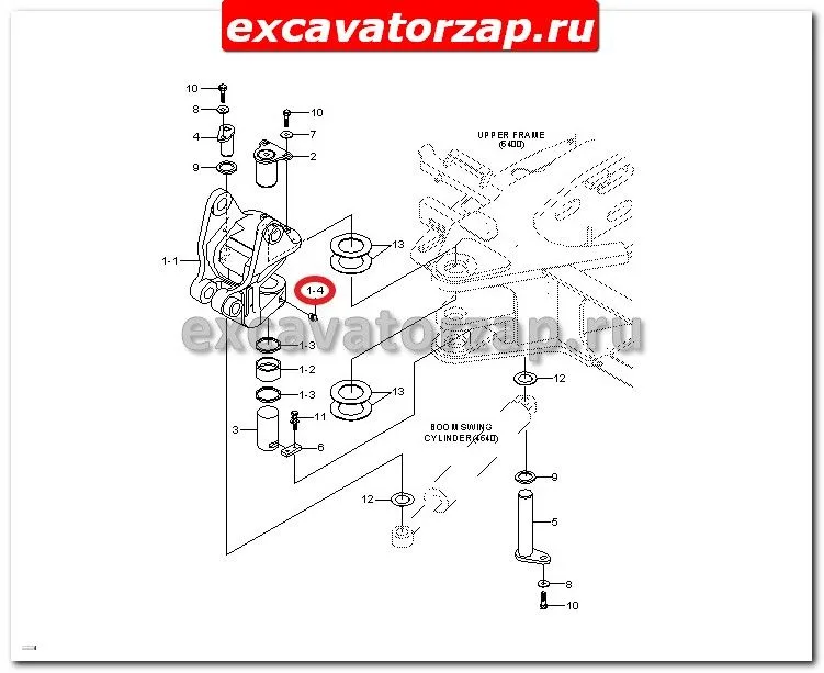 Пресс-масленка, тавотница экскаватора Hyundai S653-810002