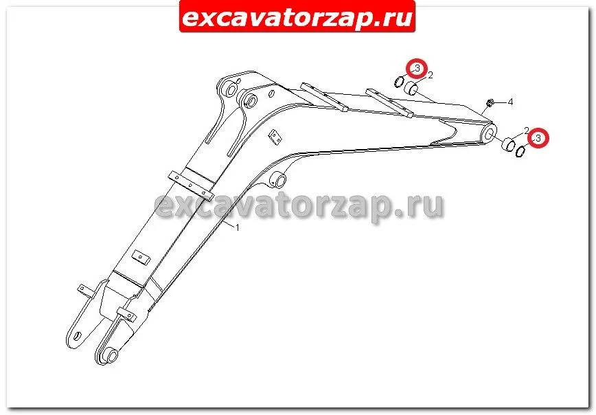 Пыльник экскаватора Hyundai R25Z-9, R27Z-9, R35Z-9 Y020-040011 (стрела-рукоять)