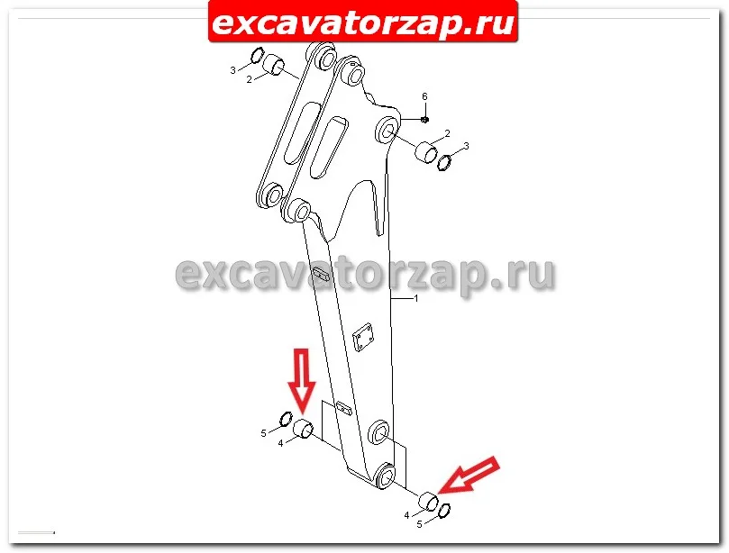 Втулка экскаватора Hyundai R35Z-9 62MH-15500 (рукоять-ковш)