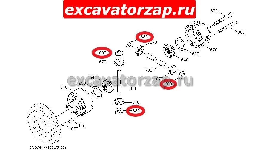 Шайба ZGAQ-01206 моста экскаватора Hyundai R200W-7, R210W-9