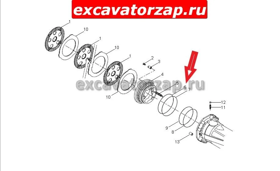 Кольцо ZTAM-00586 моста экскаватора Hyundai R140W-7