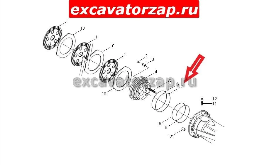 Кольцо ZTAM-00587 моста экскаватора Hyundai R140W-7