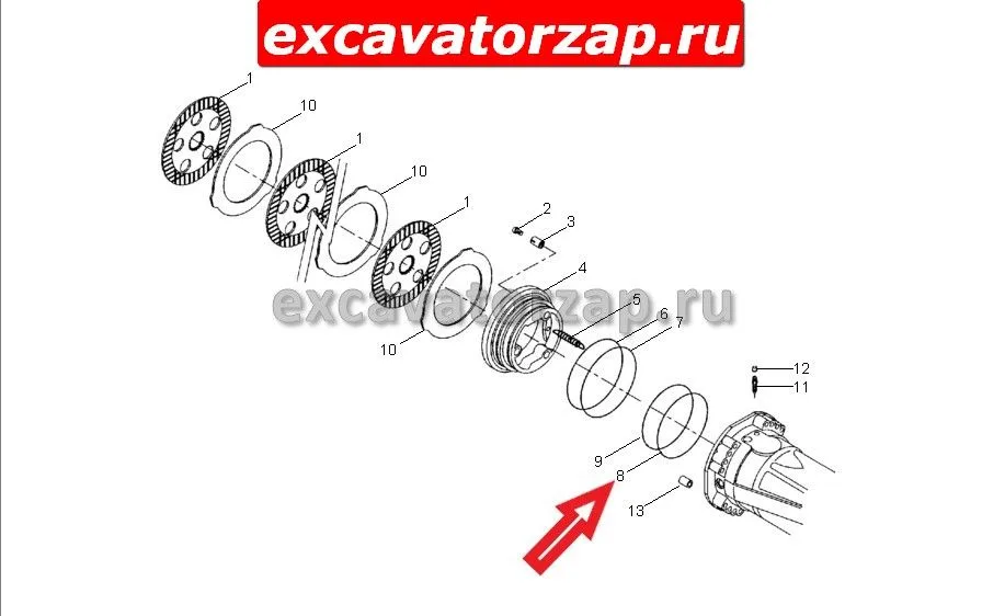 Кольцо ZTAM-00588 моста экскаватора Hyundai R140W-7