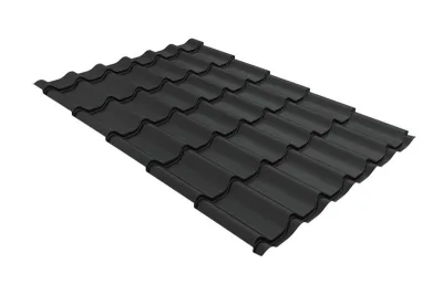 Металлочерепица Grand Line "Классик" ("Classic") PurPro RAL 7024 мокрый асфальт