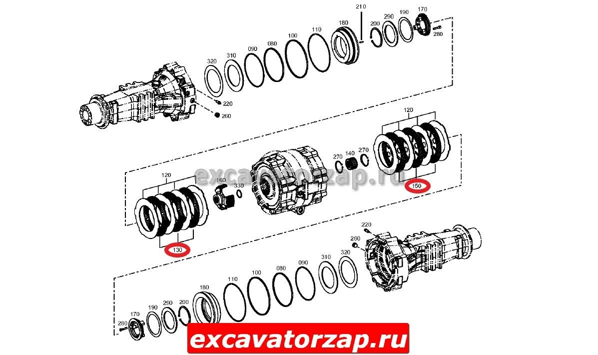 Диск фрикционный ZGAQ-03448 заднего моста экскаватора погрузчика Hyundai H940S