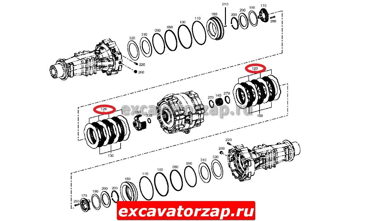 Диск фрикционный ZGAQ-03447 заднего моста экскаватора погрузчика Hyundai H940S