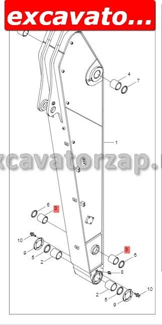 Втулка 66N4-04020 экскаватора Hyundai R160 R170W R170W-9S R180 (рукоять-щека)