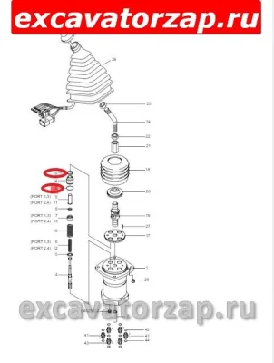 Ремкомплект джойстика XKAY-01723 (XKAY-01424, XKAY-00785) экскаватора Hyundai
