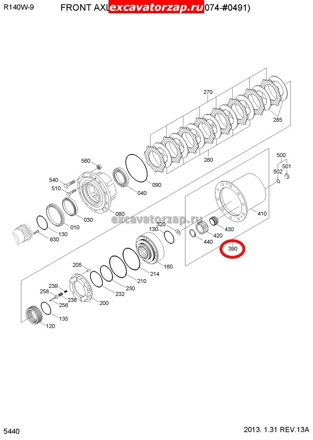 Водило планетарной передачи ZGAQ-02932 (АНАЛОГ) моста экскаватора HYUNDAI R140W-9