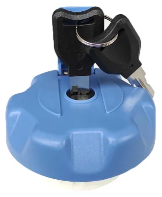 Крышка бака а/м КАМАЗ AdBlue (мочевины) d=60 (пласт, с ключом) (синяя) (МАРК)