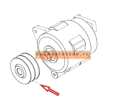 Шкив генератора ZUAC-00207 экскаватора погрузчика Hyndai H940S