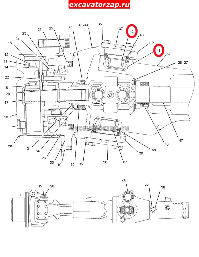 Подшипник 0750.117.308, 0750-117-308, 0750117308 шкворня экскаватора Hyundai