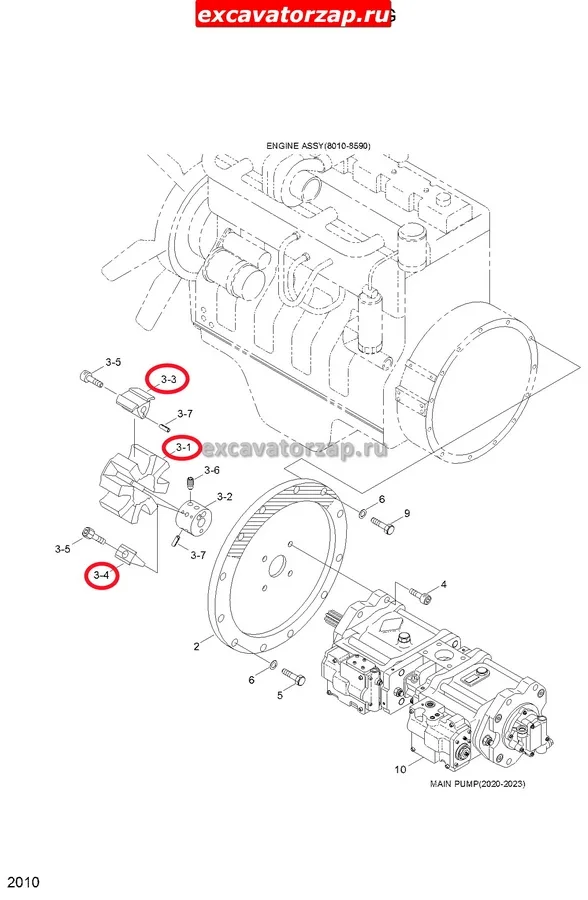 Муфта соединительная без серцевины 11E1-1507, 11E1-1509, 11E1-1510 экскаватора Hyundai R130, R140, R170