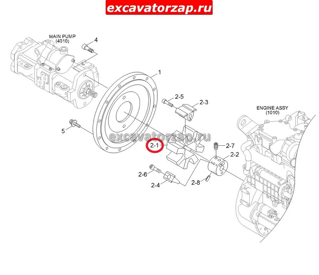 Пластиковая вставка муфты насоса 11N7-10020 экскаватора Hyundai R140, R170, R200….