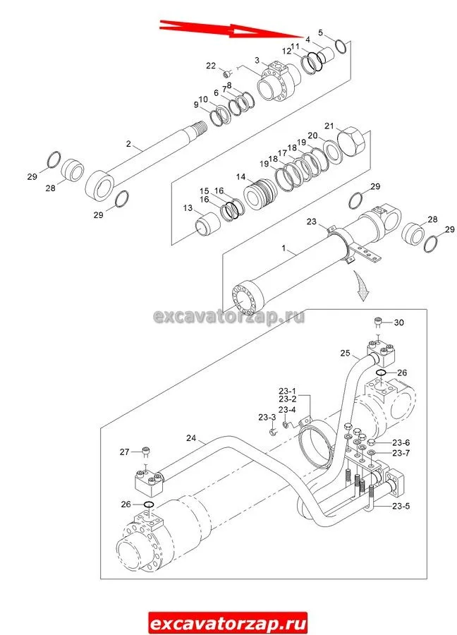 Втулка S732-110045 направляющая штока гидроцилиндра экскаватора Hyundai