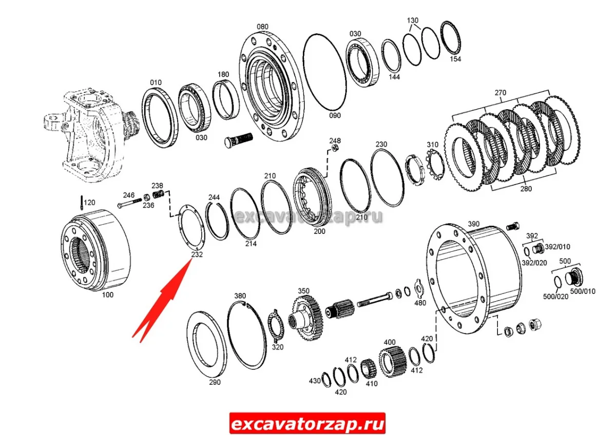 Шайба опорная ZGAQ-05831 моста экскаватора Hyundai R1700W-7