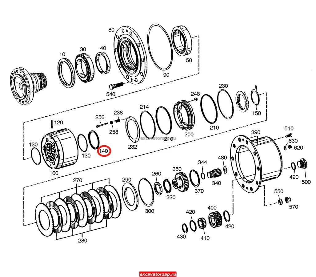 Кольцо ZGAQ-06720 моста экскаватора Hyundai R130W, R140W, R170W