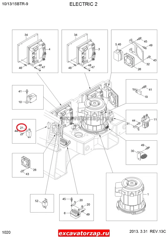 РЕЛЕ ПОВОРОТА 21FQ-60070 экскаватора HYUNDAI R140W-9S