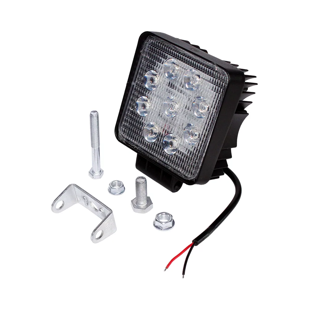 Фара противотуманная OFF-Road (Квадратная, 9 диодов, рассеиваемый свет) 12/24V 27W (105х50х125)