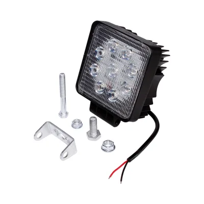 Фара противотуманная OFF-Road (Квадратная, 9 диодов, рассеиваемый свет) 12/24V 27W (105х50х125)