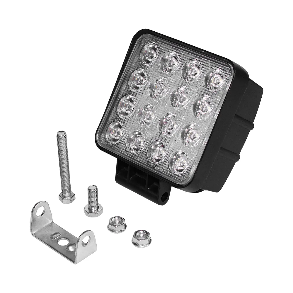 Фара противотуманная OFF-Road (Квадратная,16 диодов, рассеиваемый свет) 12/24V 48W (110х65х125)