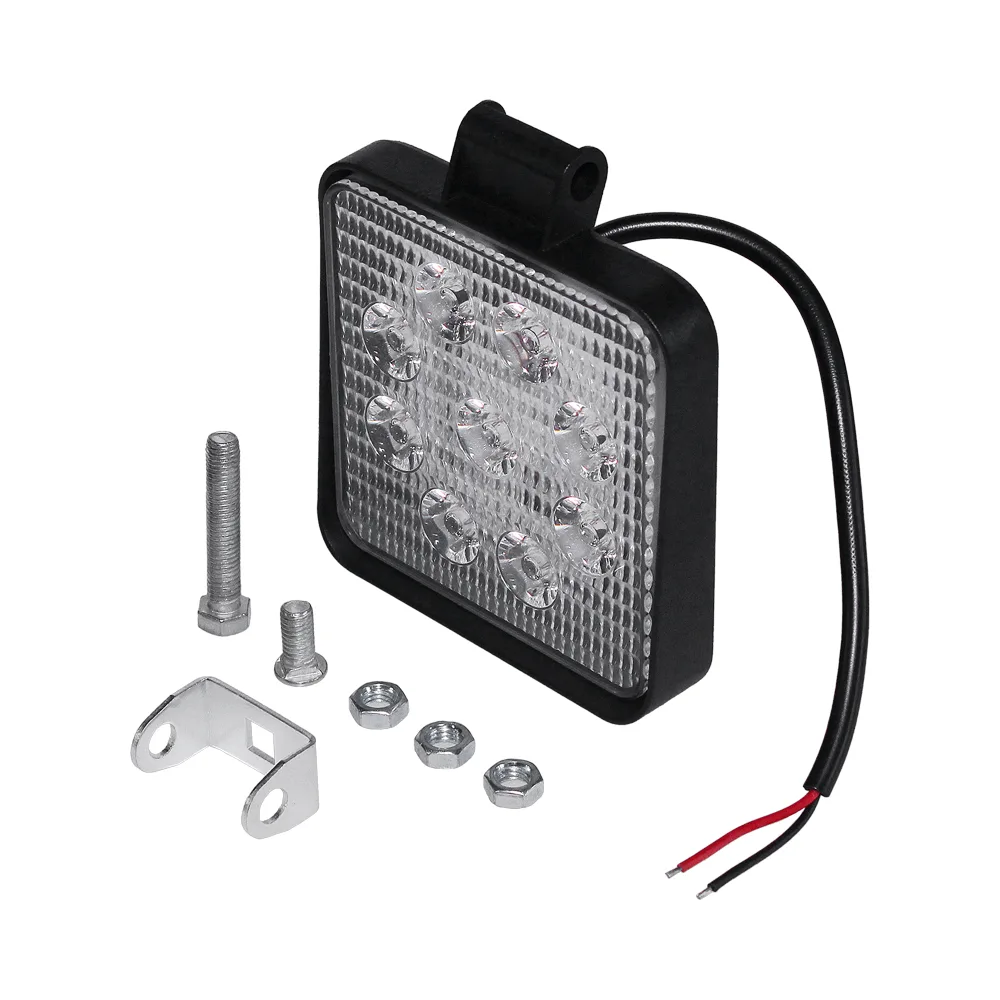 Фара противотуманная OFF-Road SLIM (Квадратная, 9 диодов, направленный свет) 12/24V 27W (105х28х125)