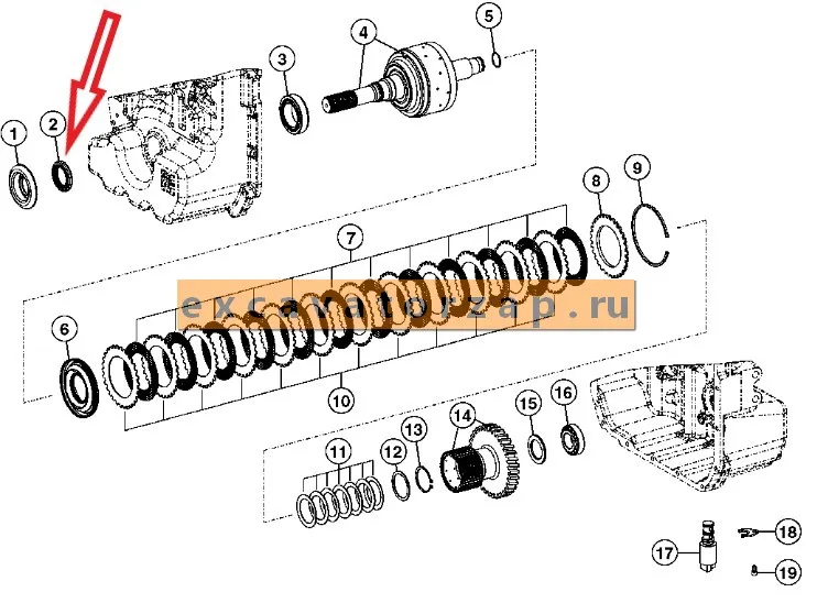 Сальник ZGAQ-03271 фланца (хвостовика) КПП экскаватора погрузчика Hyundai H940S